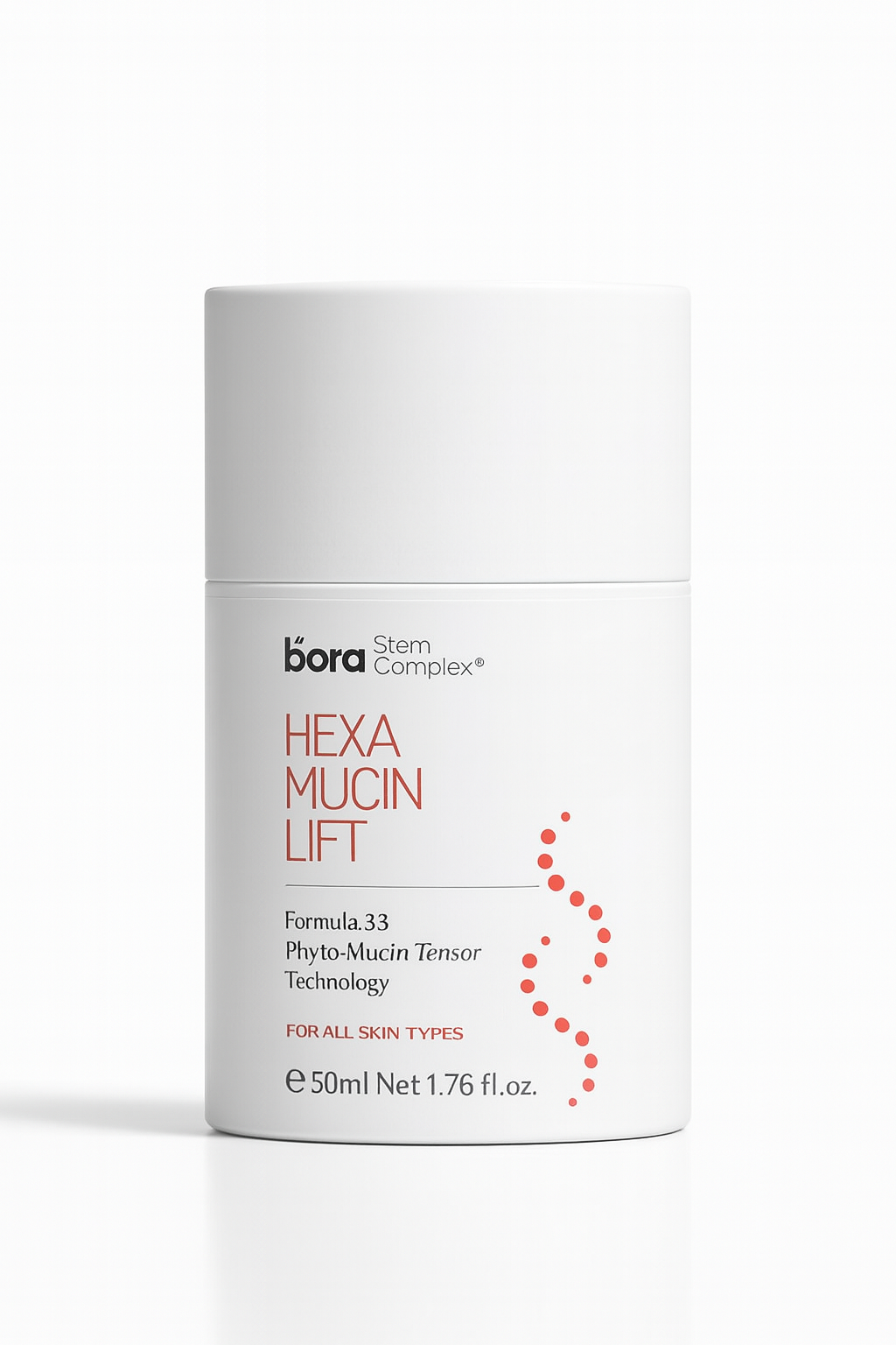 HEXA MUCIN LIFT CREAM: crema especialista en cuello caído y cara cansada. Resultados certificados: +43% firmeza, +51% hidratación. BTX + Mucina Vegetal. Dr. Bora® Seoul.